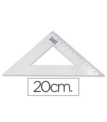 Escuadra liderpapel 20 cm plastico cristal