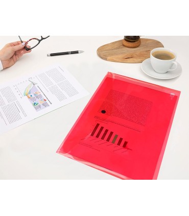 Carpeta liderpapel dossier broche 34040 polipropileno din a4 roja transparente 50 hojas