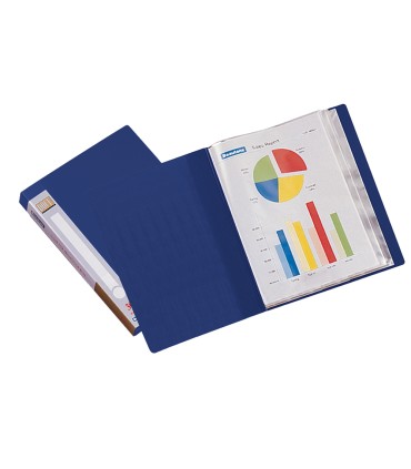 Carpeta liderpapel personaliza 37022 30 fundas polipropileno din a4 azul lomo personalizable