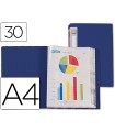 Carpeta liderpapel personaliza 37022 30 fundas polipropileno din a4 azul lomo personalizable