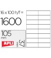 Etiqueta adhesiva apli 1274 tamaño 105x37 mm fotocopiadora laser ink-jet caja con 100 hojas din a4