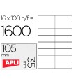 Etiqueta adhesiva apli 1287 tamaño 105x35 mm fotocopiadora laser ink-jet caja con 100 hojas din a4