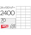 Etiqueta adhesiva apli 1272 tamaño 70x35 mm fotocopiaodra laser ink-jet caja con 100 hojas din a4