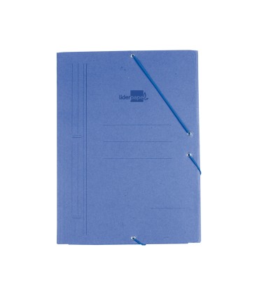 Carpeta liderpapel gomas a3 3 solapas carton prespan azul