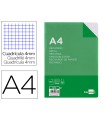 Recambio liderpapel a4 100 hojas 60g/m2 cuadro 4 mm con margen 16 taladros