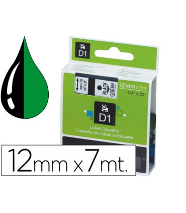 Cinta dymo 1000 negro verde 12mm x 7mt d1