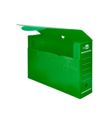 Caja archivo definitivo plastico liderpapel verde 360x260x100 mm