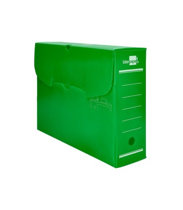 Caja archivo definitivo plastico liderpapel verde 360x260x100 mm