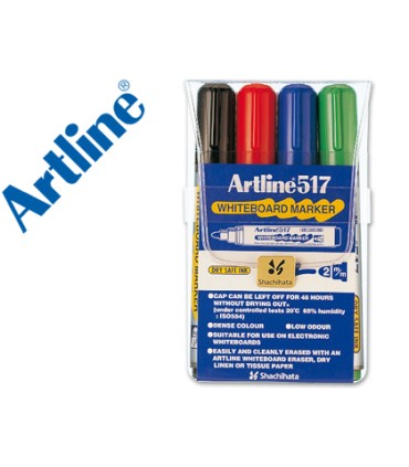 Rotulador artline pizarra ek 517 4 punta redonda 2 mm bolsa de 4 rotuladores