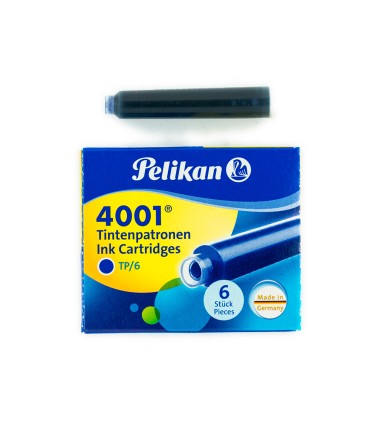 Tinta para plumas pelikan azul real caja 6 cartuchos