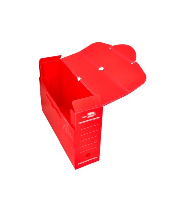 Caja archivo definitivo plastico liderpapel rojo 360x260x100 mm