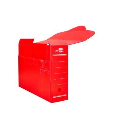 Caja archivo definitivo plastico liderpapel rojo 360x260x100 mm