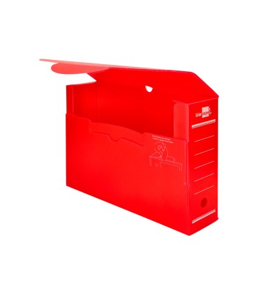 Caja archivo definitivo plastico liderpapel rojo 360x260x100 mm