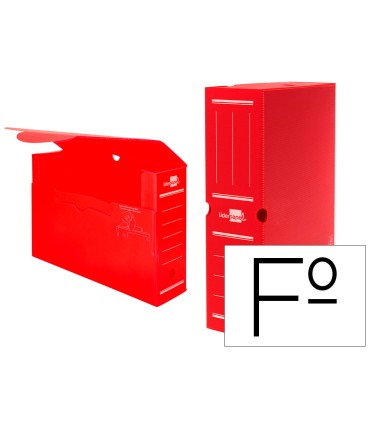 Caja archivo definitivo plastico liderpapel rojo 360x260x100 mm