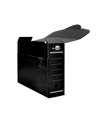 Caja archivo definitivo plastico liderpapel negro 360x260x100 mm