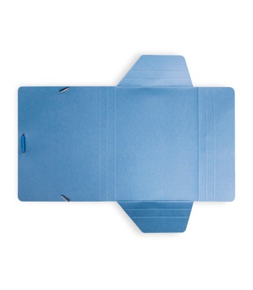 Carpeta liderpapel gomas cuarto 3 solapas carton pintado azul