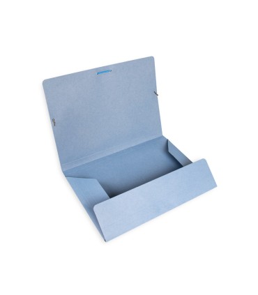 Carpeta liderpapel gomas folio 3 solapas carton pintado azul