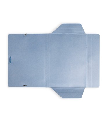 Carpeta liderpapel gomas folio 3 solapas carton pintado azul