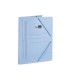 Carpeta liderpapel gomas folio 3 solapas carton pintado azul