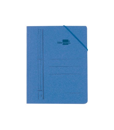 Carpeta liderpapel gomas folio bolsa carton pintado azul