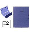 Carpeta liderpapel gomas folio bolsa carton pintado azul