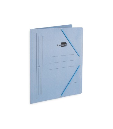 Carpeta liderpapel gomas folio sencilla carton pintado azul