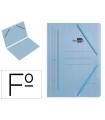 Carpeta liderpapel gomas folio sencilla carton pintado azul