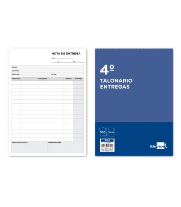 Talonario liderpapel entregas cuarto original t126