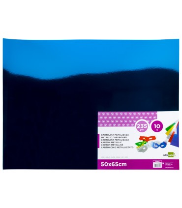 Cartulina liderpapel 50x65 cm 235g m2 metalizada azul