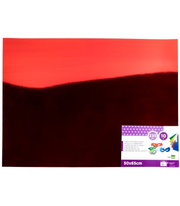 Cartulina liderpapel 50x65 cm 235g m2 metalizada rojo