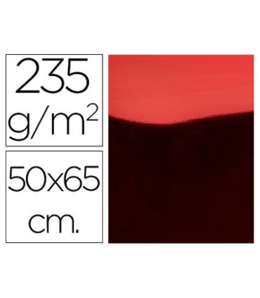 Cartulina liderpapel 50x65 cm 235g m2 metalizada rojo