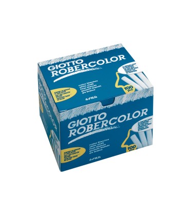 Tiza blanca antipolvo robercolor caja de 100 unidades