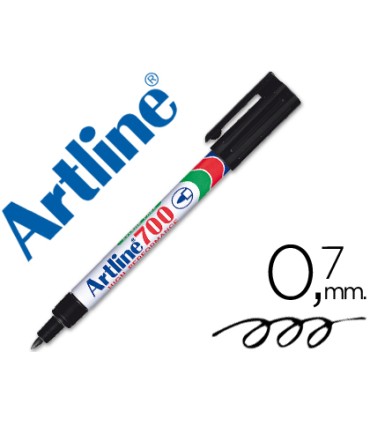 Rotulador artline marcador permanente ek 700 negro punta redonda 07 mm papel metal y cristal