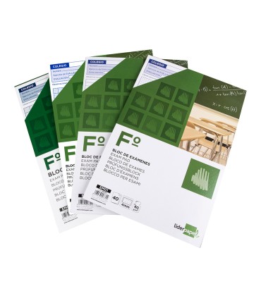 Bloc examenes liderpapel cuadro 2mm folio 40 hojas 60g m2