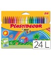 Lapices cera plastidecor caja de 24 colores surtidos