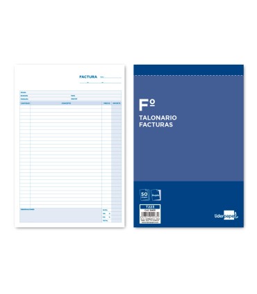 Talonario liderpapel facturas folio original y copia t223 con iva