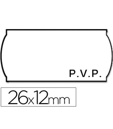 Etiquetas meto onduladas 26x12 mm pvp blanca adh2 rollo 1500 etiquetas troqueladas