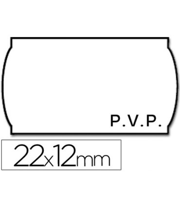 Etiquetas meto onduladas 22x12 mm pvp blanca adh2 rollo 1500 etiquetas