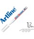 Rotulador artline marcador permanente ek 440 xf blanco punta redonda 12 mm metal caucho y plastico