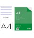 Recambio liderpapel a4 100 hojas 60g m2 horizontal con margen 4 taladros