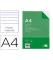 Recambio liderpapel a4 100 hojas 60g/m2 horizontal con margen 4 taladros