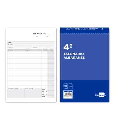 Talonario liderpapel albaran cuarto original t115