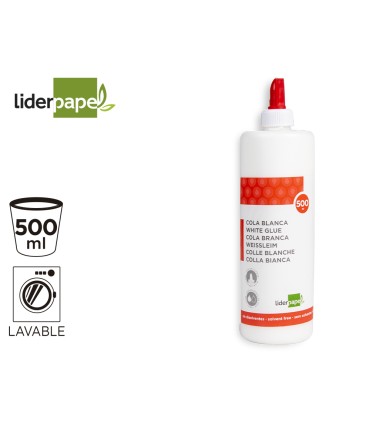 Pegamento cola blanca lavable liderpapel bote de 500 ml