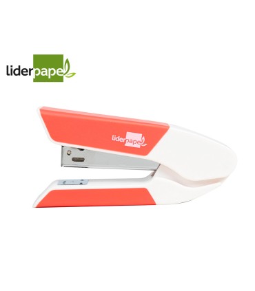 Grapadora liderpapel con regalo de extraegrapas y caja de 1000 grapas 26 6 capacidad 20h color coral