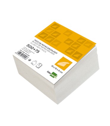 Taco papel liderpapel encolado 100x100x60 mm blanco 80 gr