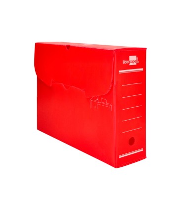 Caja archivo definitivo plastico liderpapel rojo 387x275x105 mm