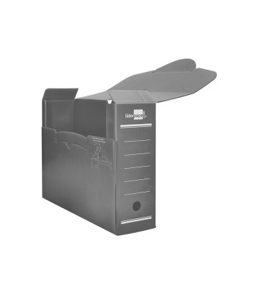 Caja archivo definitivo plastico liderpapel gris 387x275x105 mm