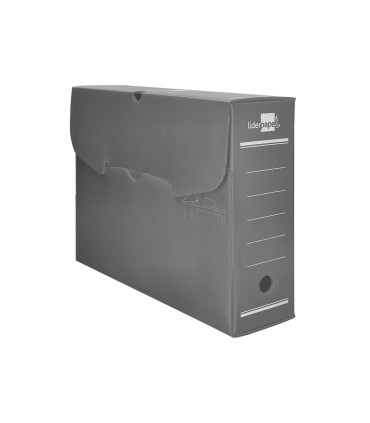 Caja archivo definitivo plastico liderpapel gris 387x275x105 mm