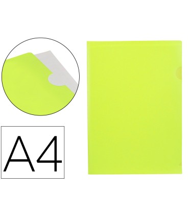 Carpeta liderpapel dossier unero polipropileno din a4 amarillo fluor opaco 20 hojas