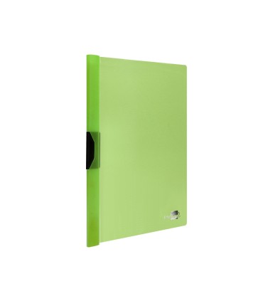 Carpeta liderpapel dossier pinza lateral polipropileno din a4 verde translucido 60 hojas pinza deslizante